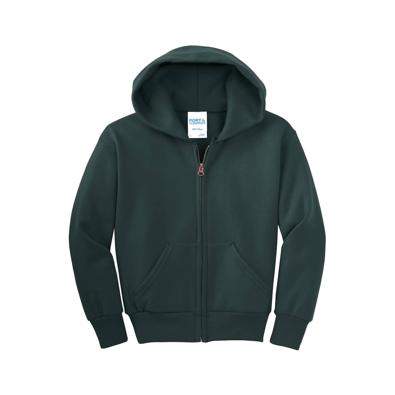 Port & Company® Youth Core Fleece Full-Zip Hooded Sweatshirt